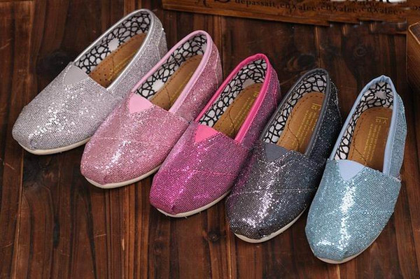 2016 Free shipping NEW 10 colors Children's or girl's kind's Classic comfortable canvas shoes EVA casual glitter Flat shoes shoe