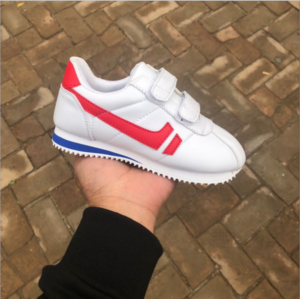 NEW gift Leather shoe Child Sport Shoes/ Boys Girls Sneakers,Casual Athletic Shoes Children Running Shoes for Kids shoes hook loop size25-35