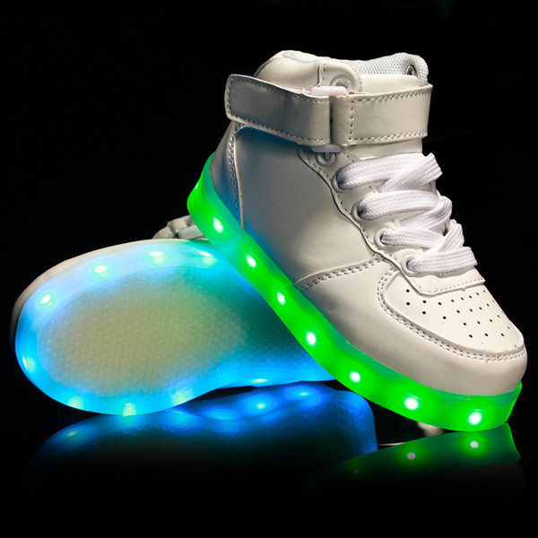 Eur25-37 USB Charging Basket Led Children Shoes With Light Up Kids Casual Boys&Girls Luminous Sneakers Glowing Shoe Enfant