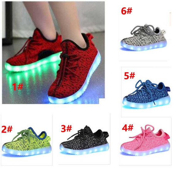 2017 new LED Luminous slip on Sneakers USB Rechargeable Children Air Mesh Boys girls Casual Shoes with lights XT