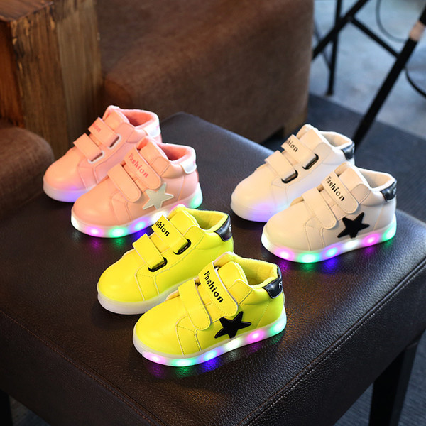 girls light up shoes baby sneakers Baby Sport Shoes Kids LED Kids Boys Girls Shoes Light Up Luminous Children Trainers Sport Sneakers