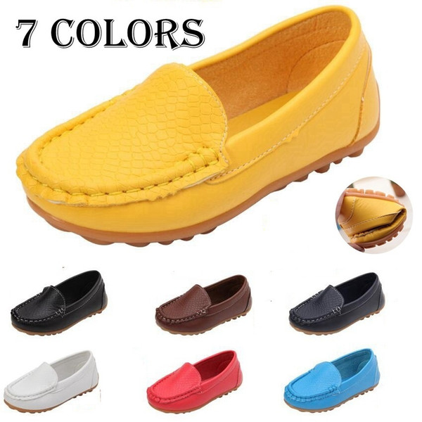 New Fashion Design Children Kids PU Leather Boat Shoes Slip on Casual Flats Shoes Boys and Girls Shoes Kids Toddler