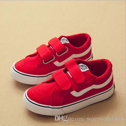 kids shoes new children s canvas 2018 white shoes men s and women s magic stickers casual shoe