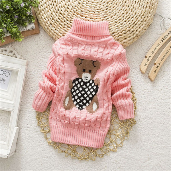 Baby girls clothes high quality pullover Turtleneck sweater Autumn winter warm cotton clothing wear kids sweater