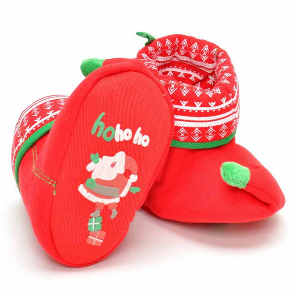 Winter baby kids Christmas Shoes girl boy baby comfortable warm red walker shoes Christmas Santa shoes Size 12/13/14