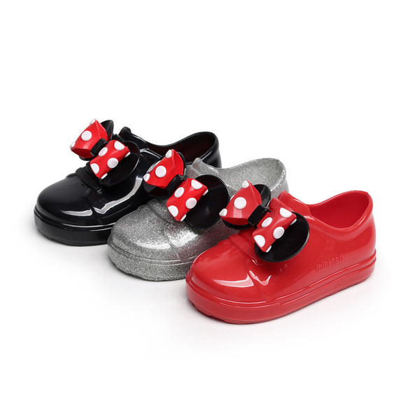 Mini Melissa Jelly plastic boys and girls bow wave shoes shoes strap waterproof non-slip boys shoes DHL free shipping