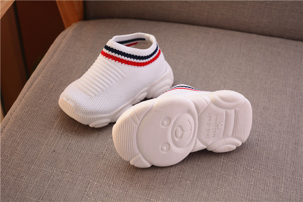 2019 Spring Autumn New Children Sport Striped toddler Shoes Mesh Breathable Boys Girls Socks shoes Kids Fashion Shoes EUR 15-25