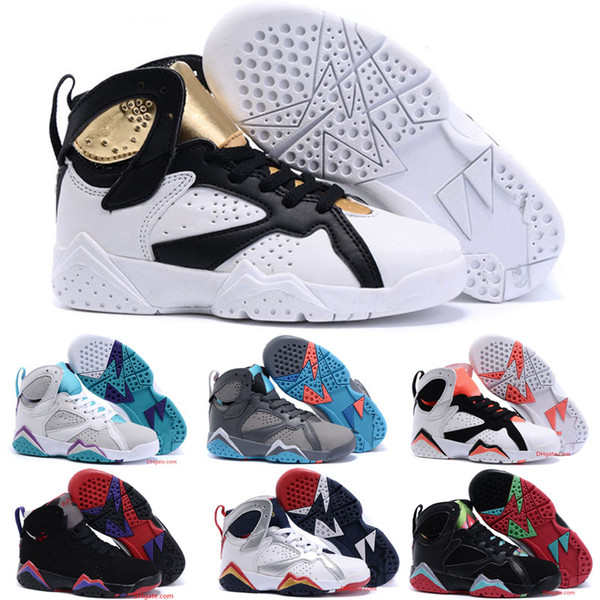 2018 Kids 7 Sneakers Children Boys Girls Baby Toddler 7s Basketball Shoes kids Athletic Sneakers Sports Shoes Size 28-35