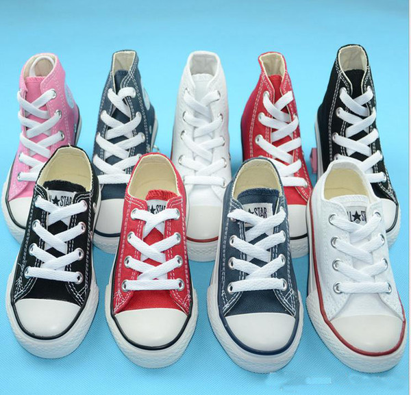 2019 New brand kids canvas shoes fashion high - low shoes boys and girls sports canvas shoes High quality