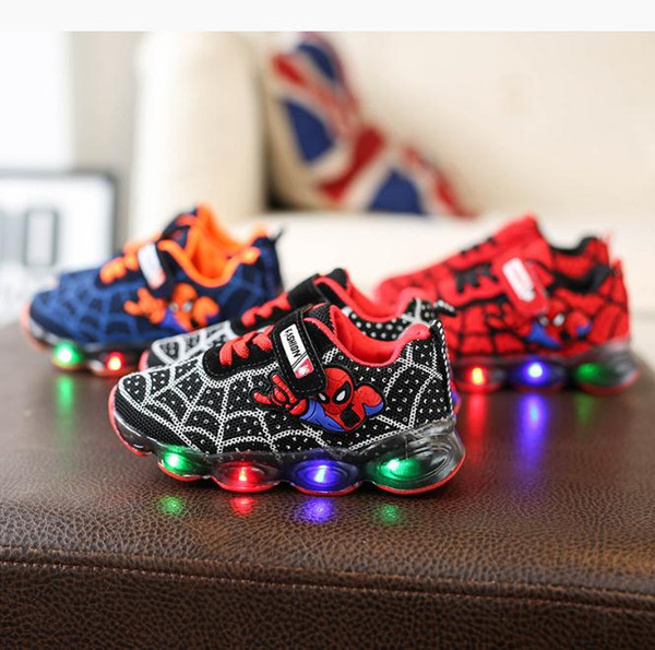 Spider Man Kids Sneakers Cartoon Anime Boy Girl Casual Shoes Light Weight Children Running Shoes