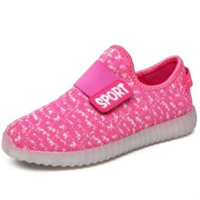 Baby Shoes Baby Sneakers Boys Girls Gym Shoes Kids Flying Woven Shoes Luminescence LED Colour Ventilation 41