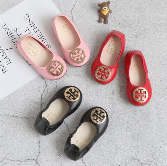 2019 spring and autumn cute girls elastic soft bottom one foot casual shoes children's round head boat shoes dance shoes