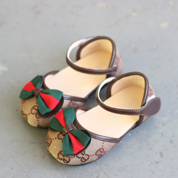 Baby Girls Shoes Spring Summer Fashiom Kids Girl Princess Leather Shoes Korean All-match Strap Bowknot Children Leisure Shoes 1-7T Y782