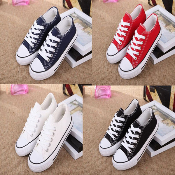 Wholesale Canvas Casual Shoes For Kids Fashion Brand White Lace-Up Shoes Boys Skateboard Shoes Free Shipping