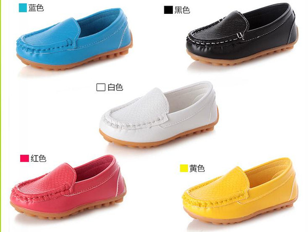 High-quality rubber Soft Sole Casual Flats Boat Shoes Hot Sale Children Shoes Kids PU Leather Sneakers Boys&Girls 21-30