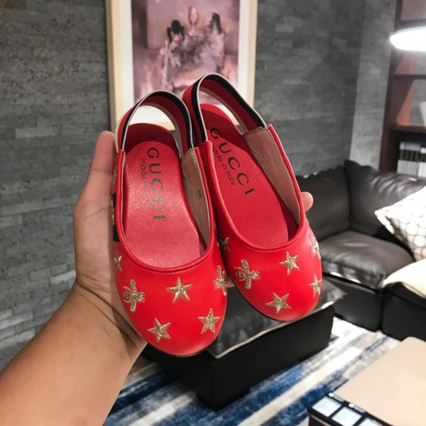 high end kids boys girls princess leather shoes fashion sandals children stars bee embroidery leather shoes