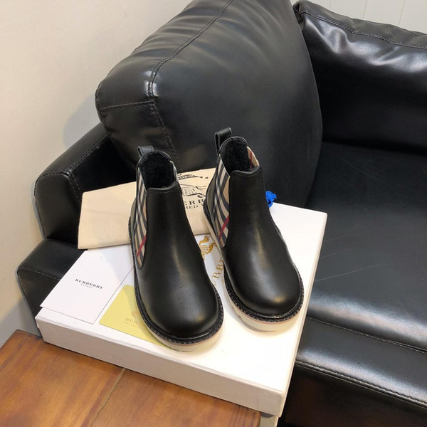 kids shoes fashion children sneakers high-top canvas leather zipper Martin Boots girls boys shoes b-4