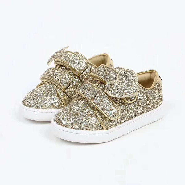 A Baby Boys Girls Soft Sole Crib Anti-slip Shoes Toddler and a lot of sequins on the shoes that look great