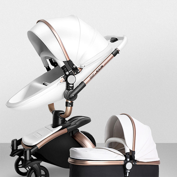 AULON High Landscape Baby Stroller 2 In 1 Eggshell Baby Carriage Split Style Luxury Hot Mom Stroller Trolley