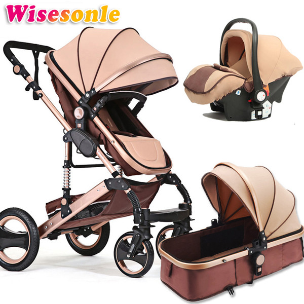 Wisesonle 2019 now baby stroller 2 in 1 stroller lying or dampening folding light weight two-sided child four seasons Russia fre LY191205