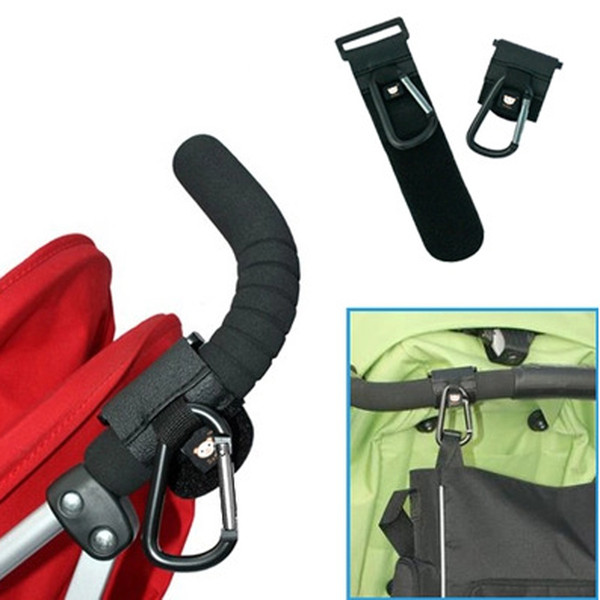 Wholesale- 2pcs Stroller Hook Baby Pushchair Pram Stroller Accessory Rotatable Hook Pushchair Hanging Carrier Holder