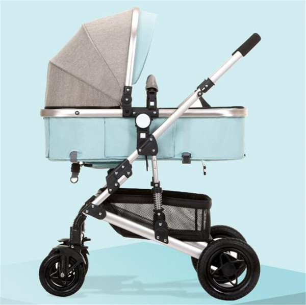 High Landscape Baby Stroller Hot Mom Stroller Luxury Travel System 2 in 1 Baby Stroller No Car Seat Aluminum Alloy Baby Trolley A12202 new