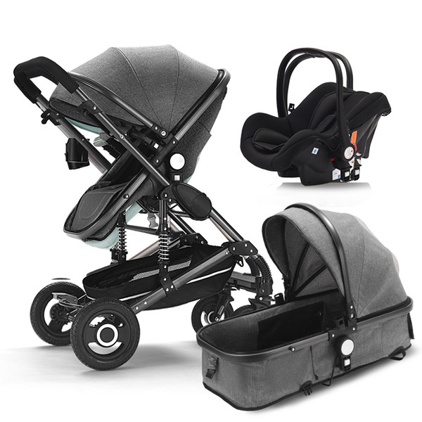 3 In 1 Baby Stroller For Newborns High Landscape Travel System Baby Carriage With Car Seat Folding Prams For Children