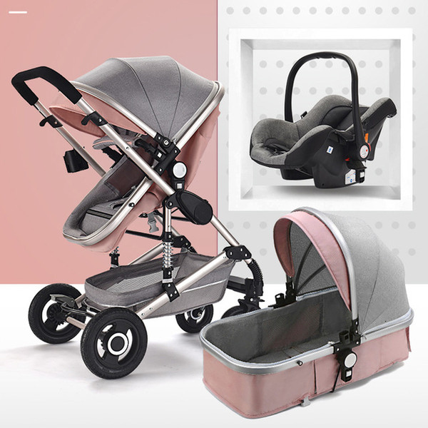 Baby Stroller 3 in 1 stroller Multifunctional High Landscape Stroller baby buggy baby pram newborn pushchair CJ191115