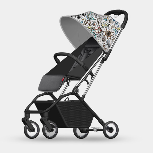 Folding Baby Stroller Car Lightweight Portable Trolley One-Hand Control Four-Season Travelling Pram Children Pushchair