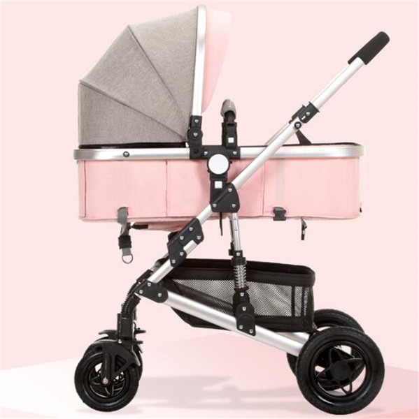 High Landscape Baby Stroller Hot Mom Stroller Luxury Travel System 2 in 1 Newborn Stroller No Car Seat Aluminum Alloy Baby Trolley A12202