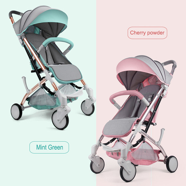 Babygrace Baby Strollers Ultra-lightweight Folding Can Sit Can Lie High Landscape Umbrella Baby Trolley Summer And Winter YYP