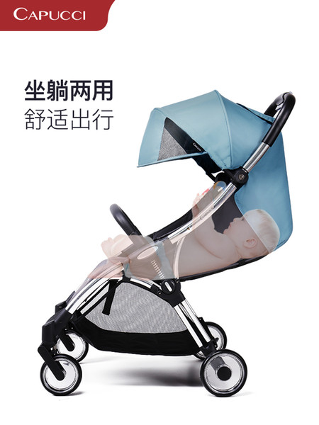 High quality baby stroller weight 6kg can sit and lie down fold four wheel bearing seat width 34cm can board the plane strollers