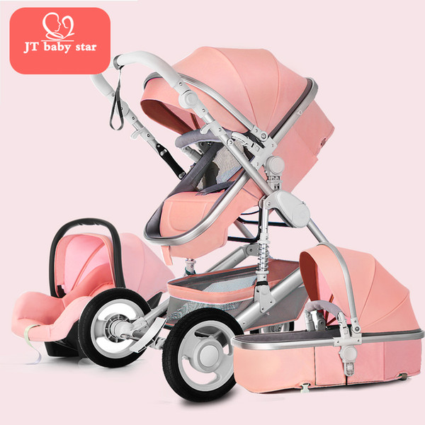 Baby Stroller 3 in 1 With Car Seat, High Landscope Folding Pushchair/Baby Carriage, Prams For 0-3 Years Old Newborns