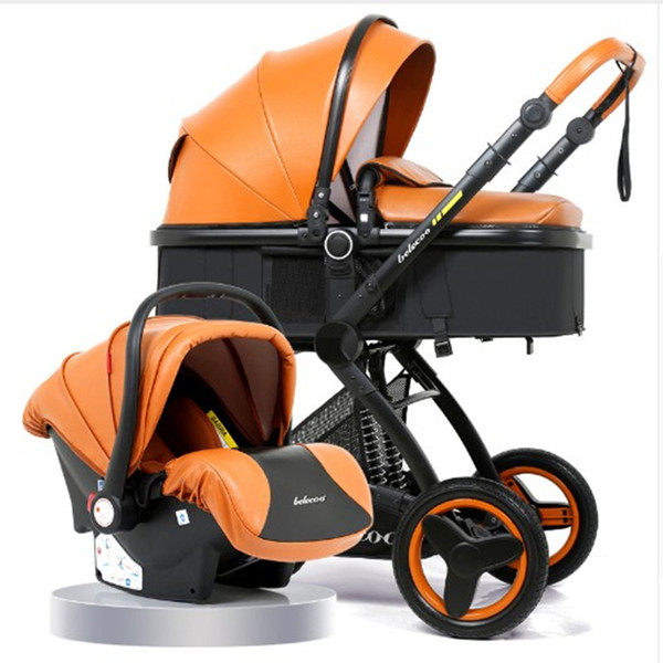 Baby Stroller 3 in 1 With Car Seat High Landscape Pram For Newborns Travel System Baby Trolley Walker Foldable Carriage