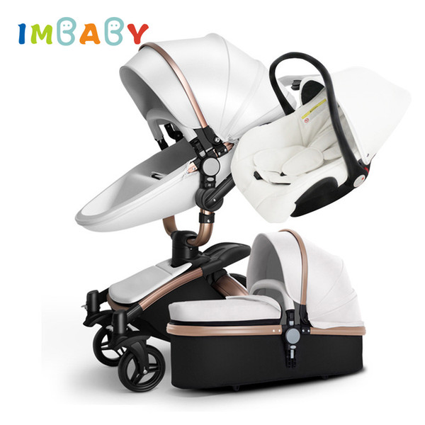 IMBABY Luxury Baby Stroller 3 in 1 Baby Bassinet Pram With Car Seat Carriage Big Wheel For Snow For 0-36 Months Kids