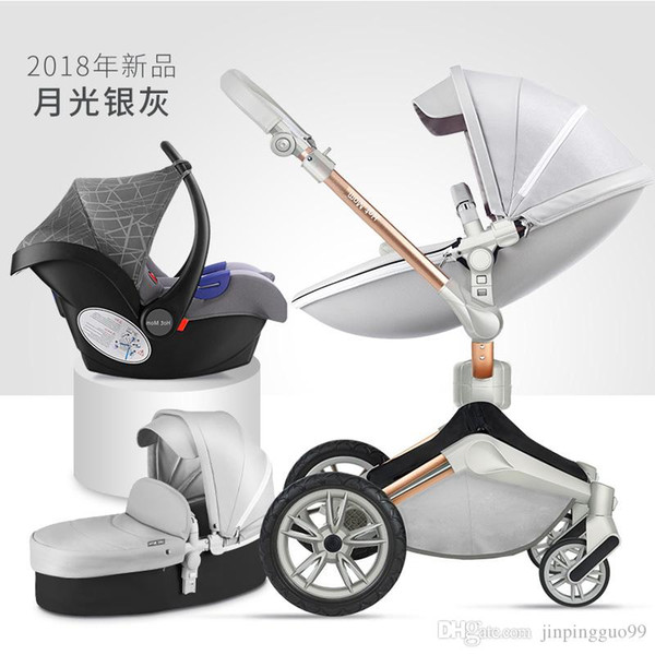 Baby stroller 3 in1 Egg type Four wheel shock absorption High landscape Two-way foldableluxury Hot mom stroller