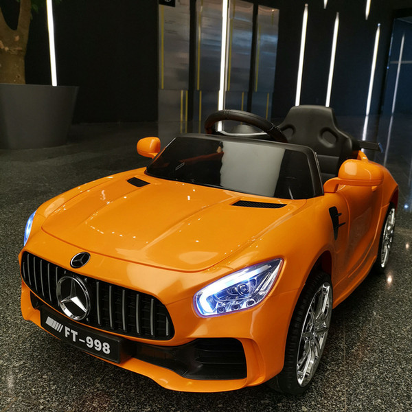 Children's electric car with remote-controlled four-wheel car toy car can sit men and women children baby swing Mercedes buggy