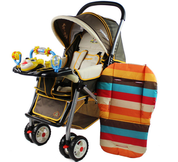 2015 New brand Baby thickness colorful stroller cushion child cart seat cushion cotton rainbow general cotton thick mat