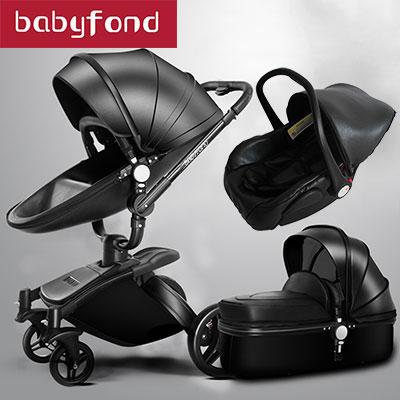 Babyfond 2 in1 stroller high landscape shock baby stroller can sit reclining trolley folding 360 degree 3 in 1 baby stroller whit car seat