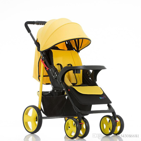 4 Colors Luxury Sit and Lie Baby Stroller High Landscape Baby Carriage Four Wheels Shock absorption can be folded