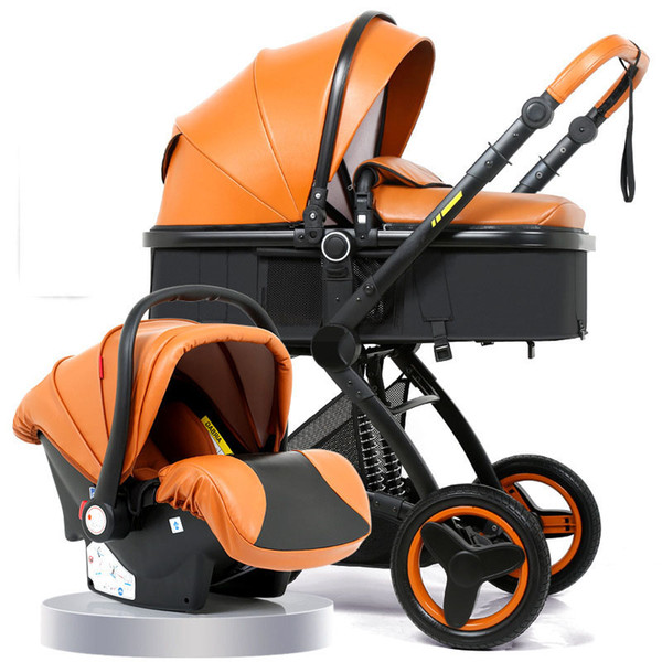 Bellec 3-in-1 stroller high landscape baby carriage basket can sit reclining folding two-way baby stroller