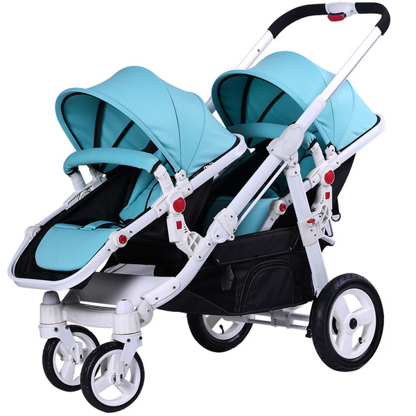 Motherknows Twin Stroller Can Sit, Lie, Front And Back Folding, High Landscape High-end Double Handcart