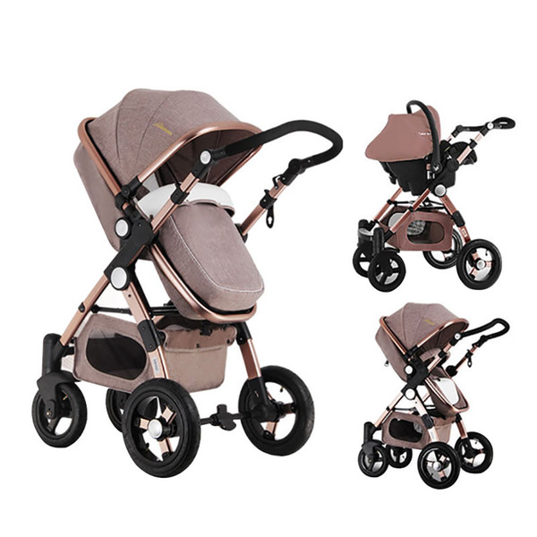 Baby Stroller 2 in 1 For Newborn High View Pram Folding Baby Carriage Travel System carrinho de bebe 2 em 1