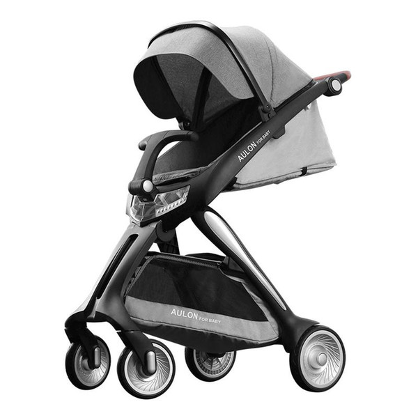 Newbornbaby strollerNew type High landscape Lightweight Folding shock Safety seats Doll stroller Baby clothes luxury Freaky Leather crafts