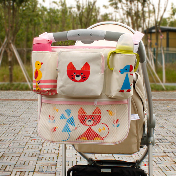 Wholesale- Mother Bag Baby Stroller Bags Hanger Organizer Baby Carriage Pram Accessories Cute Baby Stroller Bag Nappy Diaper 70Z2439