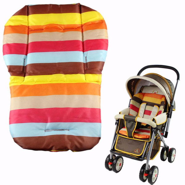 Wholesale- Baby Stroller Cushion Striped Pad Pram Baby Car Seat Cushion General Cotton Thick Mat