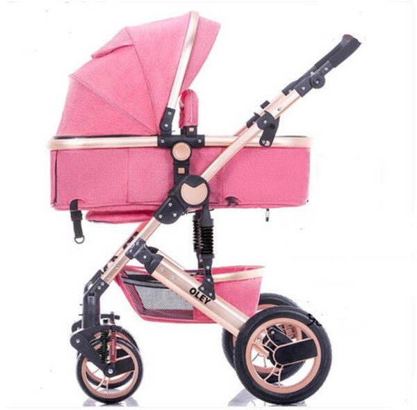 2019 high landscape baby stroller can sit reclining child baby bb trolley shock absorption folding lightweight baby carriage aluminum frame