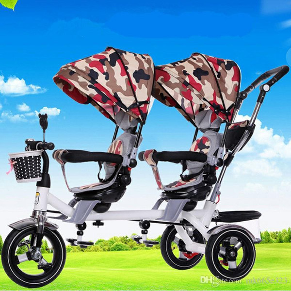 Luxury Double Stroller Baby Anti Shock Pushchair Pram High View Carriage Infant Stroller for Travel Systems Bicycle