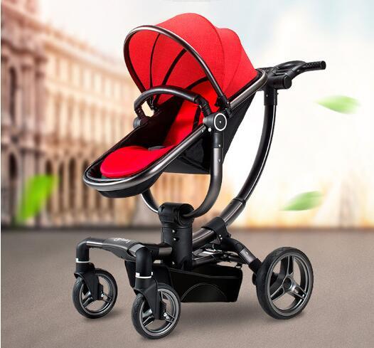 3 In 1 V-baby Luxury High View Mutifunctional Travel System Baby Stroller Pram Buggies Portable Folding Four Wheels Newborn Pushchair