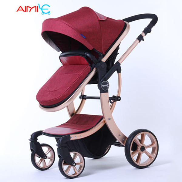 babyfond baby stroller lightweight high landscape stroller two-way can sit reclining baby car shock folding folding cart